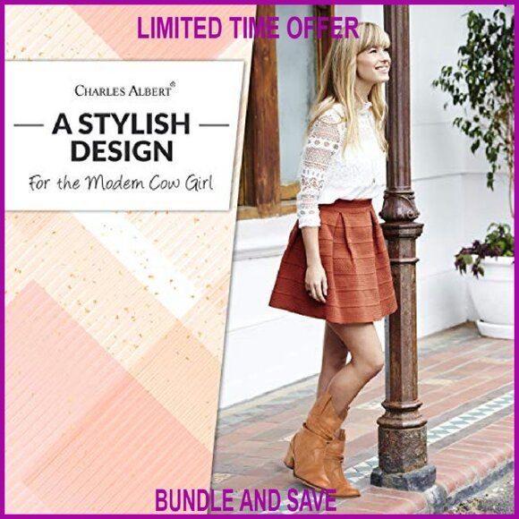 Women's Distressed Cowboy Boots with Pull-Up Tabs, 2.5-Inch Heel - Picture 4 of 8